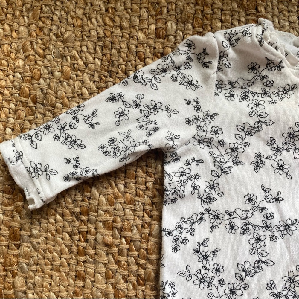 Little Me Floral Bird Print Footie - 6 Months - Picture 5 of 10